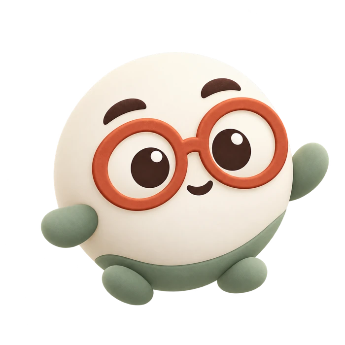 Niko, o mascote do Nookly, com seus óculos terracota